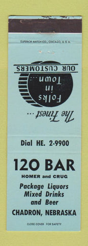 Matchbook Cover - 120 Bar Chadron NE