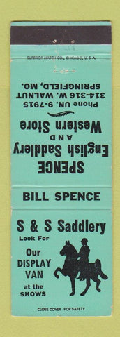 Matchbook Cover - S&S Saddlery Saddles Western Springfield MO