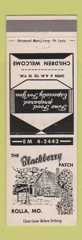 Matchbook Cover - Blackberry Patch Rolla MO