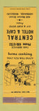 Matchbook Cover - Central Hotel Cafe Hermann MO