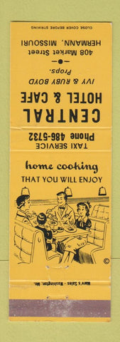 Matchbook Cover - Central Hotel Cafe Hermann MO