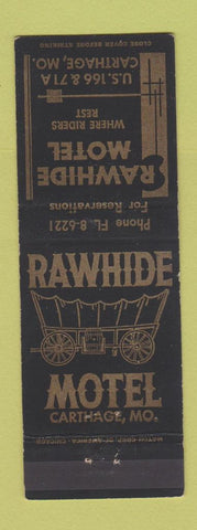 Matchbook Cover - Rawhide Motel Carthage MO