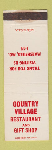 Matchbook Cover - Country Village Restaurant Marshfield MO WEAR