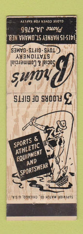 Matchbook Cover - Brain's Stationery Toys Gifts Sporting Goods Omaha NE