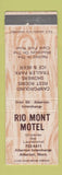 Matchbook Cover - Rio Mont Motel Alberton MT