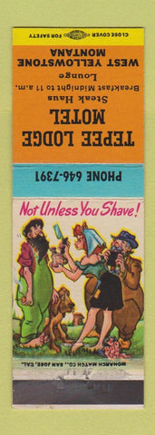 Matchbook Cover - Tepee Lodge Motel West Yellowstone MT hillbilly