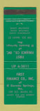 Matchbook Cover - First Finance El Dorado Springs MO