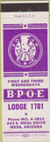 Matchbook Cover - Matchbook Cover Elks Club Mesa AZ