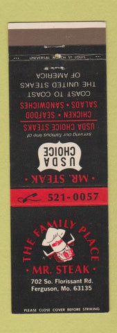 Matchbook Cover - Mr Steak Restaurant Ferguson MO