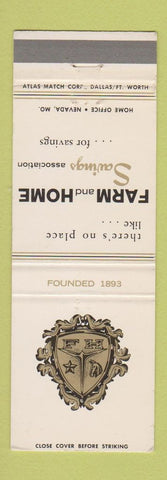 Matchbook Cover - Farm and Home Savings Nevada MO