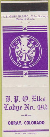 Matchbook Cover - Matchbook Cover Elks Club Ouray CO