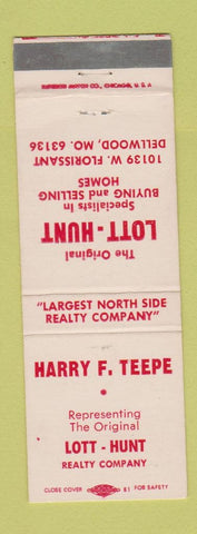 Matchbook Cover - Lott Hunt Real Estate Marry Teepe Dellwood MO