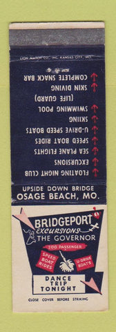 Matchbook Cover - Bridgeport Excursions The Governor Osage Beach MO