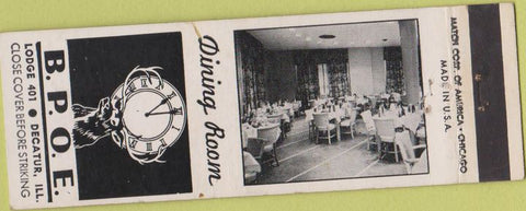 Matchbook Cover - Matchbook Cover Elks Club Decatur IL