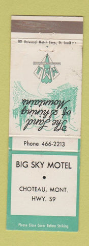 Matchbook Cover - Big Sky Motel Choteau MT