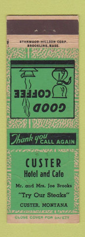 Matchbook Cover - Custer Hotel Cafe Custer MT WEAR