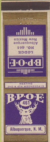 Matchbook Cover - Matchbook Cover Elks Club Albuquerque NM