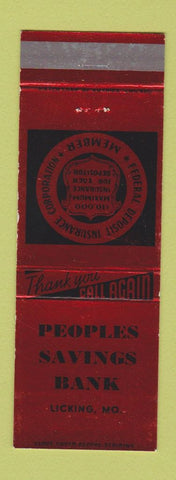 Matchbook Cover - Peoples Savings Bank Licking MO