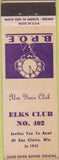 Matchbook Cover - Matchbook Cover Elks Club Eau Claire WI