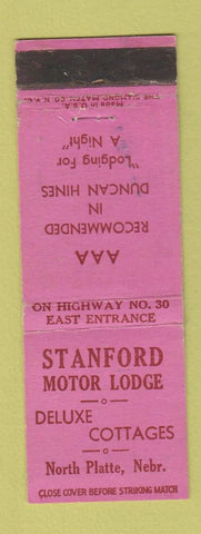 Matchbook Cover - Stanford Motor Lodge North Platte NE WEAR