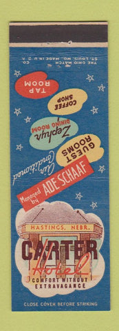 Matchbook Cover - Carter Hotel Hastings NE