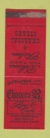 Matchbook Cover - Chances R Restaurant York NE WEAR