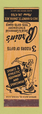 Matchbook Cover - Brain's Stationery Toys Gifts Sporting Goods Omaha NE