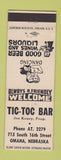 Matchbook Cover - Tic Toc Bar Omaha NE