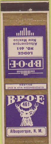 Matchbook Cover - Matchbook Cover Elks Club Albuquerque NM
