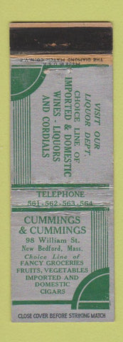 Matchbook Cover - Cummings Liquors Cigars Grcoery New Bedford MA WEAR