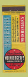 Matchbook Cover - Weinberger's Drug Stores