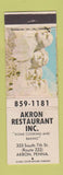 Matchbook Cover - Akron Restaurant Akron PA WEAR
