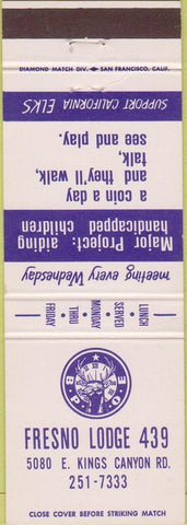 Matchbook Cover - Matchbook Cover Elks Club Fresno CA