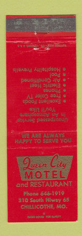 Matchbook Cover - Queen City Motel Chillicothe MO