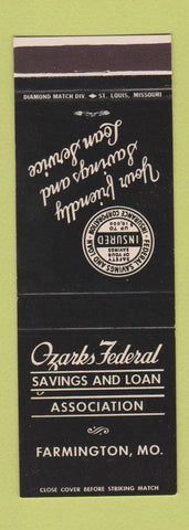 Matchbook Cover - Ozarks Federal Savings and Loan Farmington MO