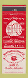Matchbook Cover - Woodward Carpenter Hotels Omaha NE