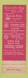 Matchbook Cover - Evans Coffee Shop Arlington VA