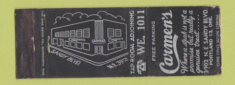 Matchbook Cover - Carmens Restaurant Portland ME WEAR