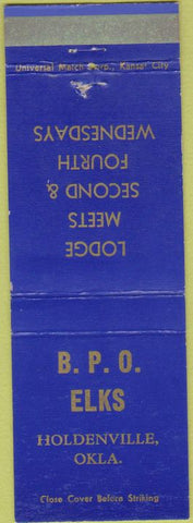 Matchbook Cover - Matchbook Cover Elks Club Holdenville OK