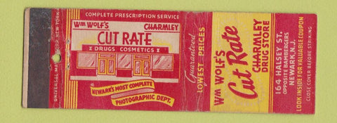 Matchbook Cover - Wolf's Cut Rate Drug Newark NJ WEAR