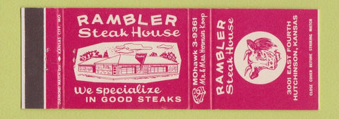 Matchbook Cover - Rambler Steak House Hutchinson KS