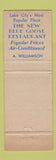 Matchbook Cover - Blue Goose Restaurant Lake City FL