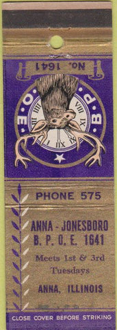 Matchbook Cover - Matchbook Cover Elks Club Anna IL