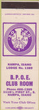Matchbook Cover - Matchbook Cover Elks Club Nampa ID