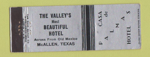 Matchbook Cover - Casa De Palmas Hotel McAllen TX