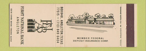Matchbook Cover - First National Bank Angleton TX