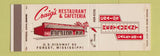 Matchbook Cover - Craig's Restaurant Cafeteria Forest MS