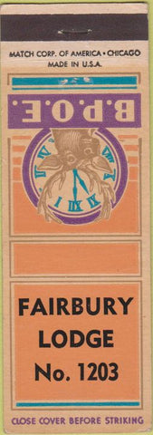 Matchbook Cover - Matchbook Cover Elks Club Fairbury NE