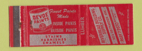 Matchbook Cover - Devoe Paints Riverhead Building Supply NY WEAR