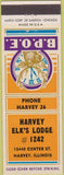 Matchbook Cover - Matchbook Cover Elks Club Harvey IL